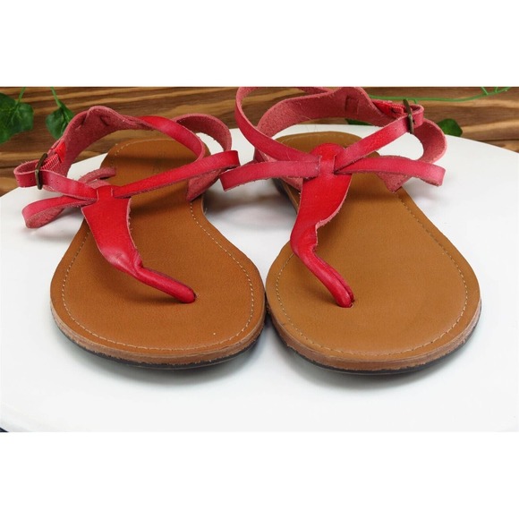 G.H. Bass & Co.‎ Sz 10 M Red Thong Synthetic Women Sandals - Picture 2 of 7